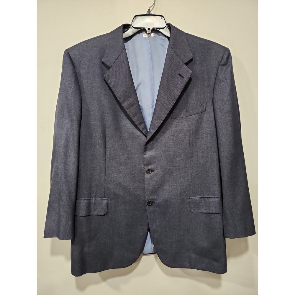 Brioni Palatino Blazer 46R Wool/Silk Blend Navy Blue 3 Button Made In Italy EUC